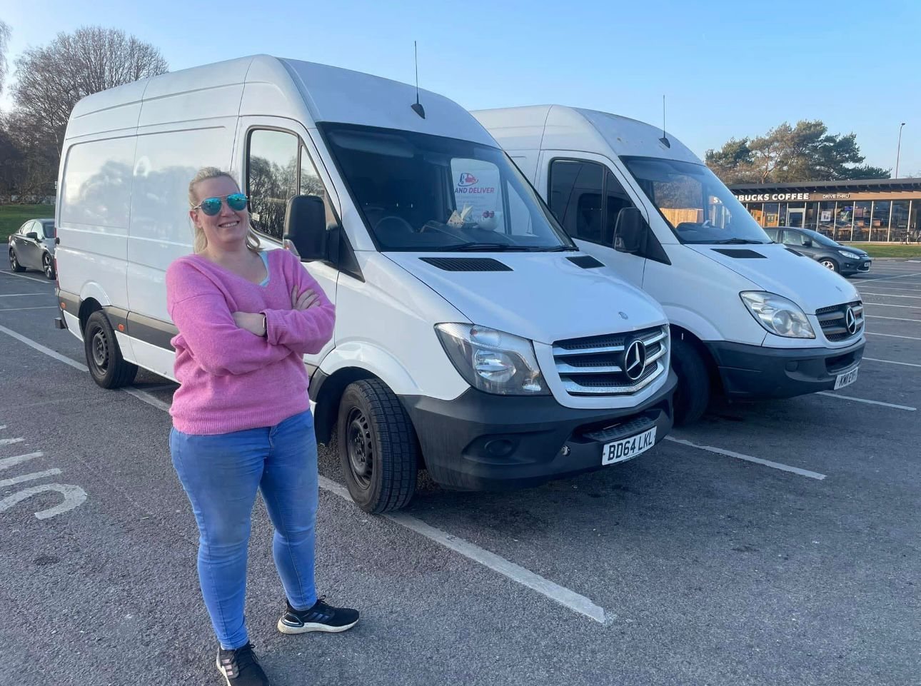 Heidi from Van and Deliver with her Mercedes Sprinter vans, ready to help you move across Kent